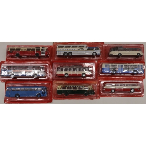 9 Hachette die-cast models of coaches and buses (all boxed)