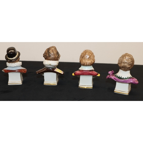 9154 - 4 miniature busts of Sir Francis Drake, Sir John Hawkins, Sir Richard Grenville and Sir Humphrey Gil... 