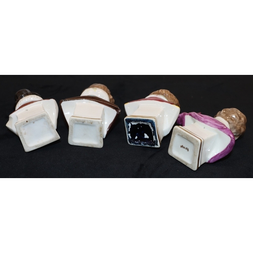 9154 - 4 miniature busts of Sir Francis Drake, Sir John Hawkins, Sir Richard Grenville and Sir Humphrey Gil... 