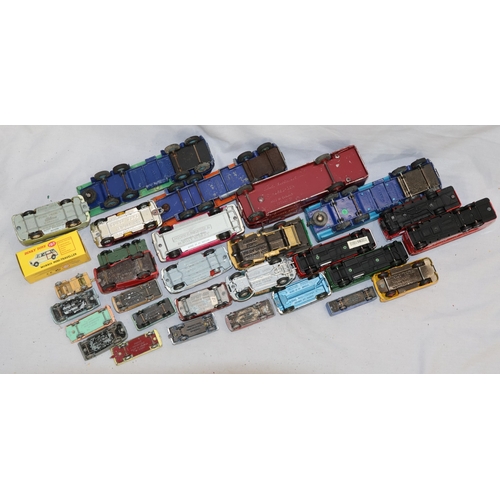 962 - A Dinky Morris Mini Traveller (boxed), 7 Dinky die-cast play worn models of lorries and trucks and 2... 