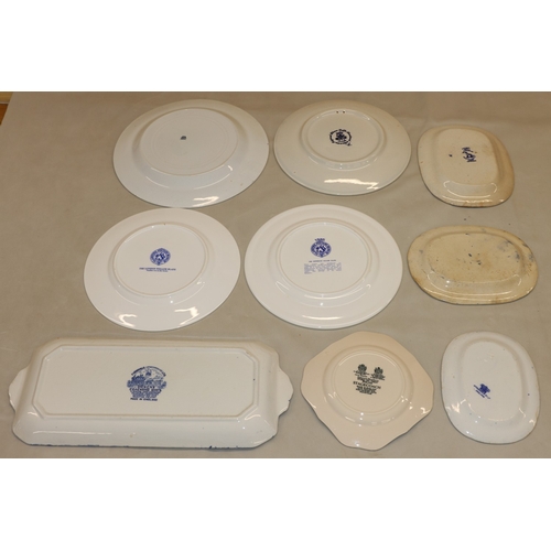 3004 - A quantity of blue and white china including a pair of Gladstone Pottery Museum Willow plates, 22.5c... 