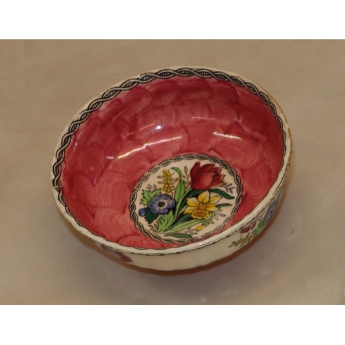 3018 - A small Maling bowl, 12.5cm diameter, 8 Sevres side plates and 2 serving dishes (slight rubs to gilt... 