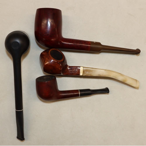 3033 - 7 various pipes (2 Falcan, Smokecraft, Bruyere, Real Briar Nose Warmer, Ronson, D. Plum) and 2 pipe ... 