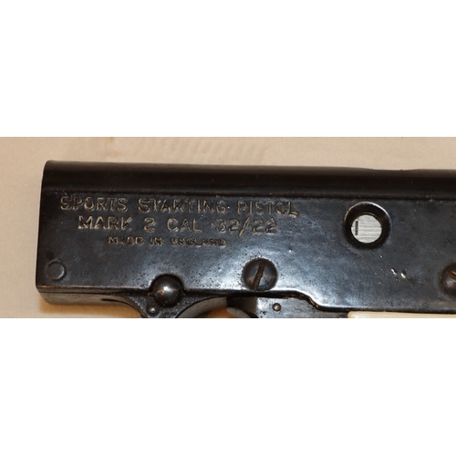 3055 - A Webley sports starting pistol Mark II,  .32/.22 Calibre, with original cardboard box.