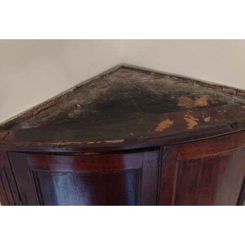 3009 - THIS LOT IS NOT HELD BY PFW. A 19th century small bow fronted corner cupboard, 70cm wide, 37cm deep,... 