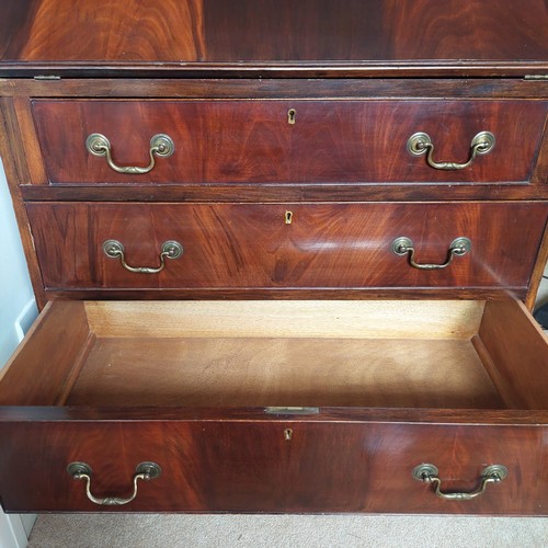 3011 - THIS LOT IS NOT HELD BY PFW. A mahogany bureau, 3 drawers, interior writing slope with leather inser... 
