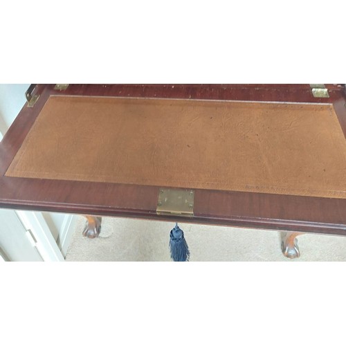 3011 - THIS LOT IS NOT HELD BY PFW. A mahogany bureau, 3 drawers, interior writing slope with leather inser... 