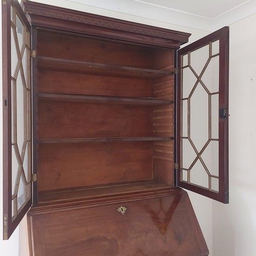 3028 - THIS LOT IS NOT HELD BY PFW. A George III mahogany bureau bookcase, Base 115cm wide, 60cm deep, top ... 