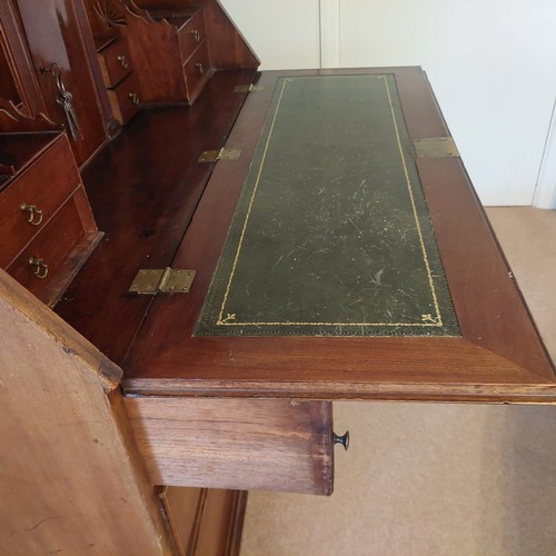 3028 - THIS LOT IS NOT HELD BY PFW. A George III mahogany bureau bookcase, Base 115cm wide, 60cm deep, top ... 
