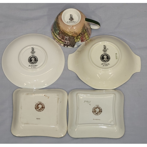 24 - 2 Royal Doulton Series Ware square scallop shaped dishes 