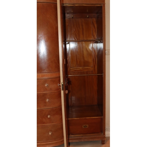 3195 - THIS ITEM IS NOT HELD BY PFW. An early 20th century Maple & Co triple wardrobe with central drawers ... 