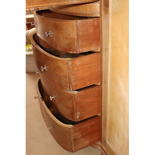 3195 - THIS ITEM IS NOT HELD BY PFW. An early 20th century Maple & Co triple wardrobe with central drawers ... 