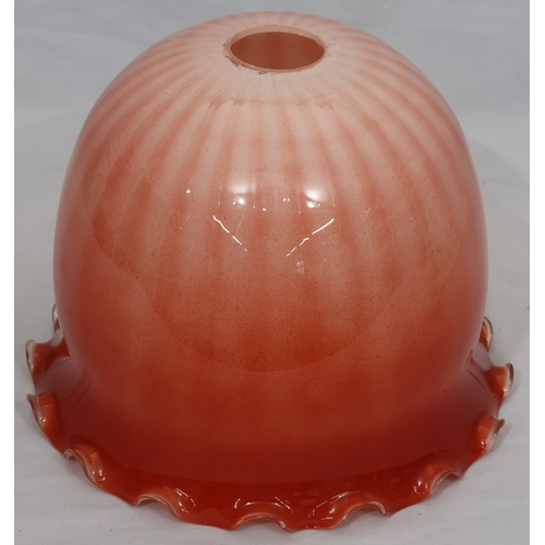 107 - A Moore Brothers white china round bulbous shaped oil lamp with allover raised cupid, floral, leaf a... 