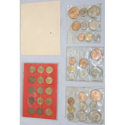 403 - 3 sealed sets; Farthing to Half Crown, 1953 etc.