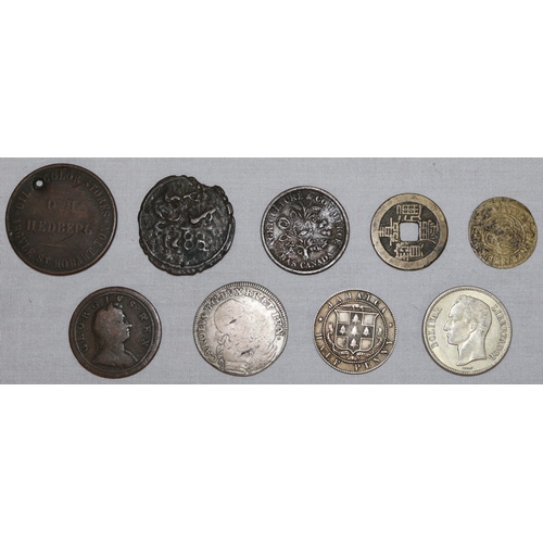 405 - A George IV coin, 1723 and 8 various other Continental Oriental coins etc. (9)