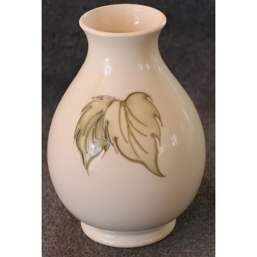 94 - Walter Moorcroft New Butterfly pattern round bulbous thin necked trumpet shaped vase, 19.5cm high