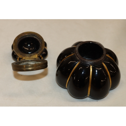 4061 - An oval miniature portrait of a young girl, 13.5cm x 12cm, in gilt frame (frame damaged, an inkwell ... 