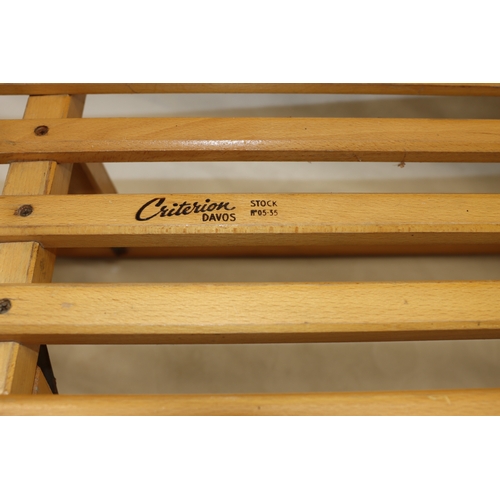 4069 - A vintage wooden Criterion Davos 2-man sledge, Stock No. 05-35.