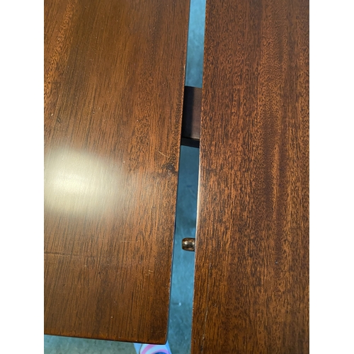 4082 - THIS ITEM IS NOT HELD BY PFW. A mahogany D-end extending dining table on brass claw feet with castor... 