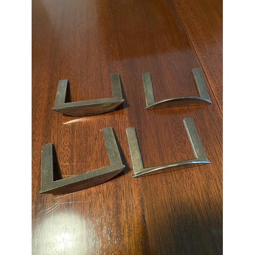 4082 - THIS ITEM IS NOT HELD BY PFW. A mahogany D-end extending dining table on brass claw feet with castor... 