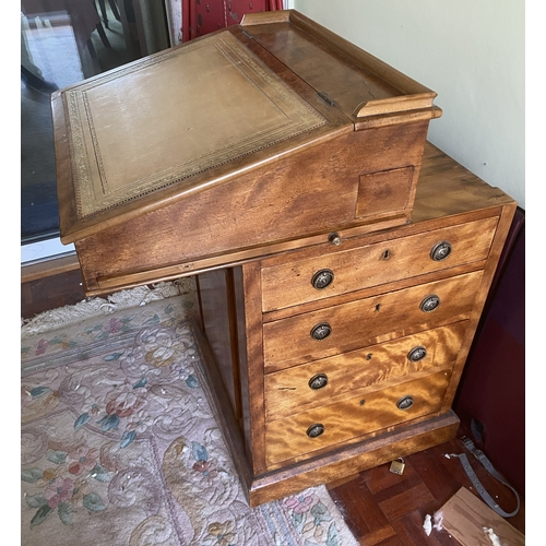 4084 - THIS ITEM IS NOT HELD BY PFW. A Victorian satin walnut and birch Davenport (lock faulty on 2 lower d... 