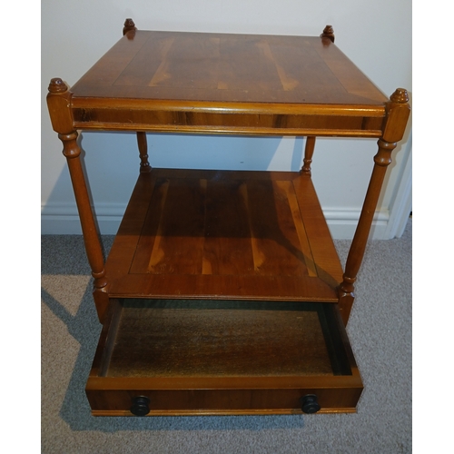 4086 - THIS ITEM IS NOT HELD BY PFW. A small occasional table with lower shelf and on castors, top 45cm x 4... 