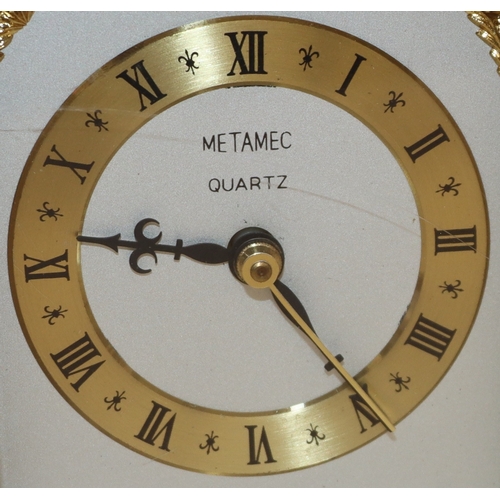 4119 - 2 reproduction Metamec battery operated carriage clocks.