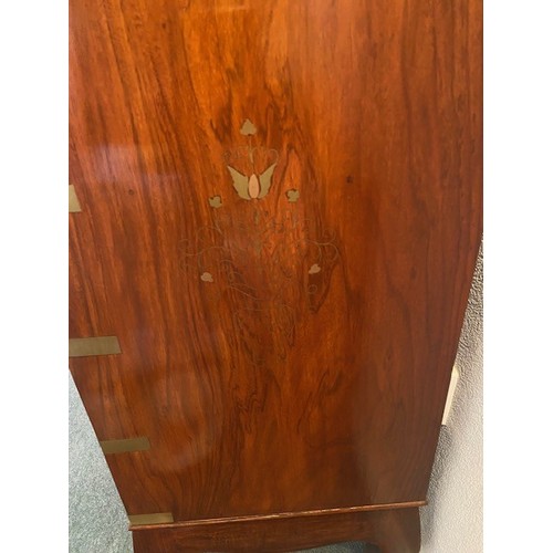 4044 - THIS LOT IS NOT HELD BY PFW. A Rosewood rolltop ladies bureau with brass inlay, 81cm wide, 36cm deep... 