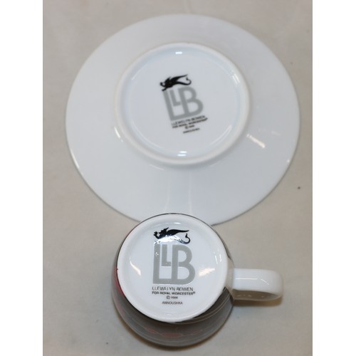 4120 - A Llewelyn-Bowen for Royal Worcester coffee set, 4 cups and 4 saucers, boxed.