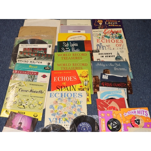 6155 - A quantity of Medium Play records and 45rpm single records, pop, classical etc.