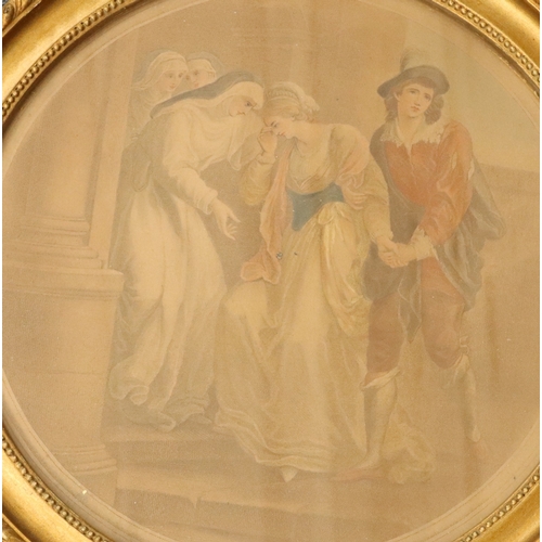 6032 - A circular print in gilt frame, 35.5cm diameter.