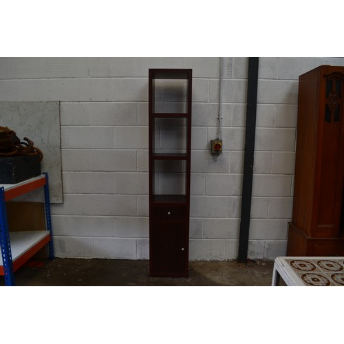 54 - Red Wood Bookshelf/Display Cabinet