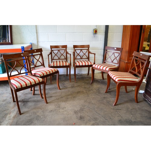 66 - A Set Of Six Dining Chairs With Floral Seat Faces