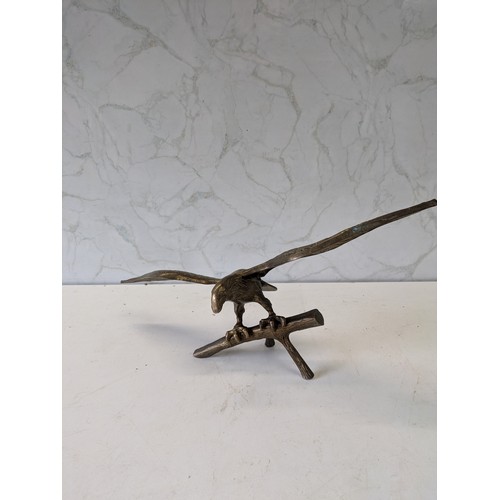 310 - Brass Eagle Figure On A Log