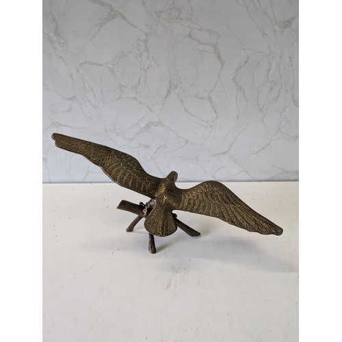 310 - Brass Eagle Figure On A Log