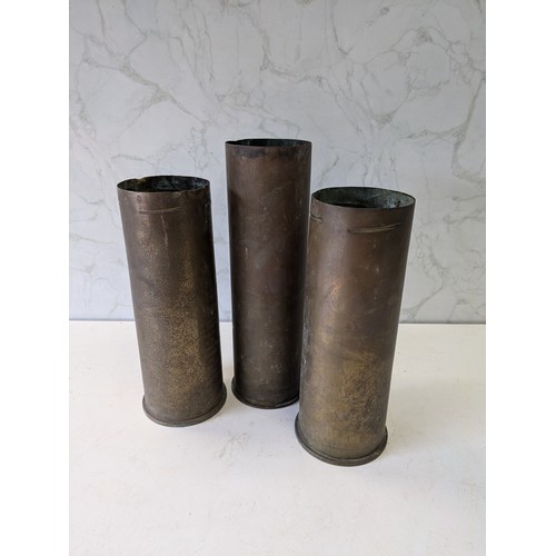 311 - A Selection Of 3 Ww2 Artillery Brass Cassings