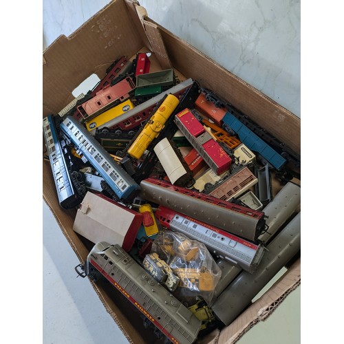 328 - A Box Of Various Hornby And Tri-Ang Carriages And Container Carriers