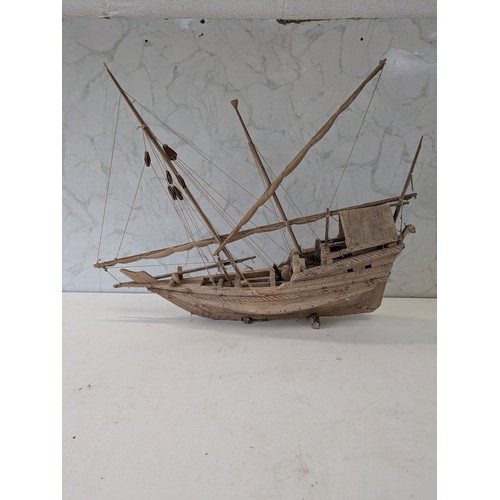 339 - A Beechwood Model Ship