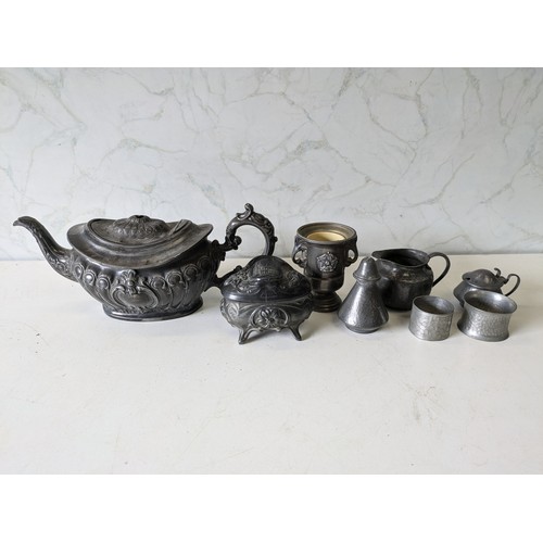 348 - Selection Of Various Pewter Objects