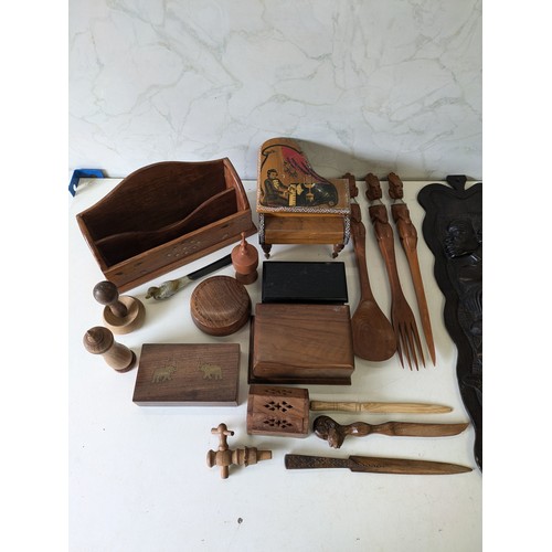 358 - Box Of Various Wooden Trinkets