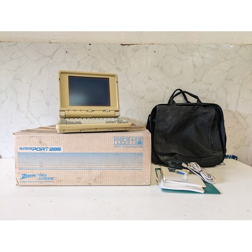 127 - Zenith Data Systems Super Sport 286 Laptop In Case With Original Box