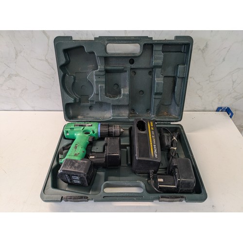 429 - Hitachi Ds 12Dvf Cordless Drill With Batteries And Charger In Case