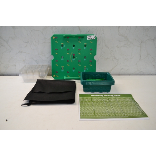 406 - A Box Of Seed Trays & Seed Sewing Equipment