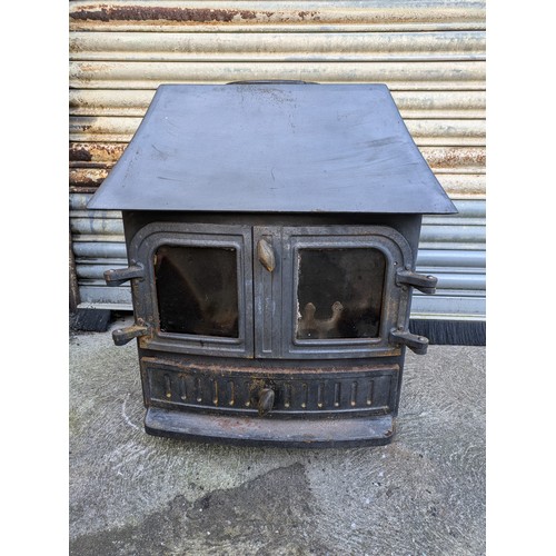 315 - Cast Iron Log Burner With Hob