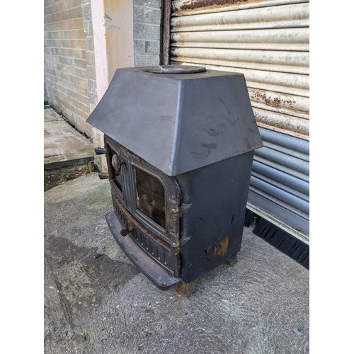 315 - Cast Iron Log Burner With Hob