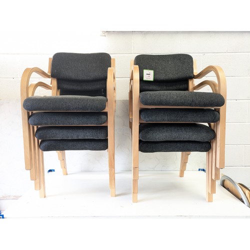 53 - A Set Of 8 Grey Office/Waiting Room Armchairs