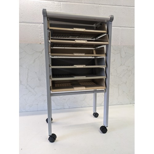 57 - A Rolling Metal Drawer Unit