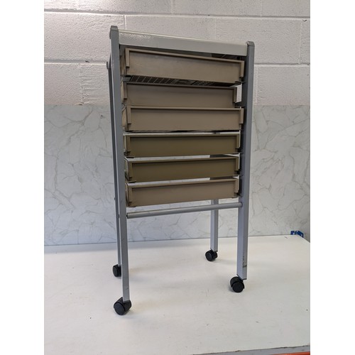 57 - A Rolling Metal Drawer Unit