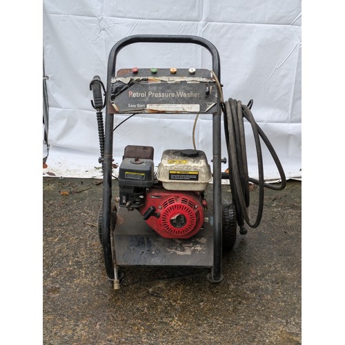 20 - Petrol Pressure Washer On Wheeled Trolley - Working