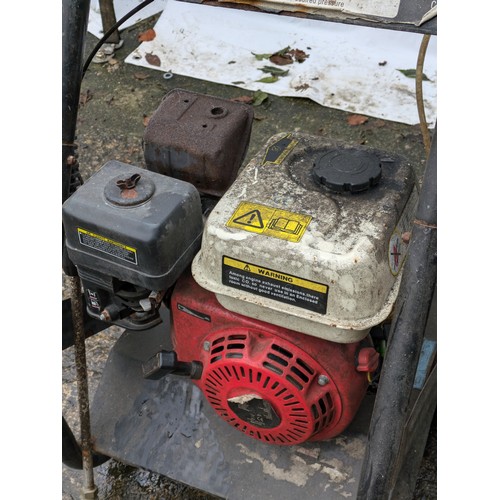 20 - Petrol Pressure Washer On Wheeled Trolley - Working